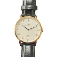 ダニエルウェリントン DANIEL WELLINGTON Dapper B38R1 腕時計 ウォッチ クォーツ式 アナログ 2針 デイト レザーベルト 文字盤 ホワイト ゴールド ブラック