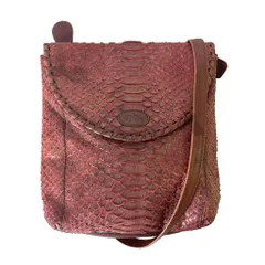 イビサ IBIZA パイソン レザー ショルダーバッグ ロゴ レッド