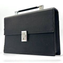 I02)ダンヒル黒のビジネスバッグ ロゴ金具キー付き - メルカリ