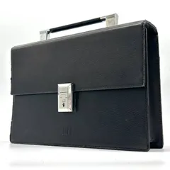 ダンヒル dunhill セカンドバッグ ビジネスバッグ クラッチバッグ ブラウン 茶 鍵付き シルバー金具 ロゴ  ロック