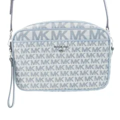 未使用品 マイケルコース MICHAEL KORS ショルダーバッグ キャンバス MK柄 総柄 ロゴ 青 ブルー 32T2ST9C71