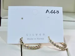 韓国製 ワンタッチ ゴールド リング イヤリング キュービック