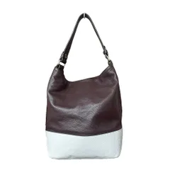 ジャンニノターロ gianni notaro レザー トートバッグ ハンドバッグ ワンハンドル バイカラー ブラウン グレー