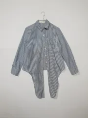 アシメントリー ストライプ シャツㅡ0152