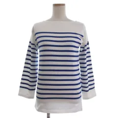 セントジェームス SAINT JAMES バスクシャツ ボーダー カットソー 長袖 ホワイト ブルー 36 XXS ■ECT