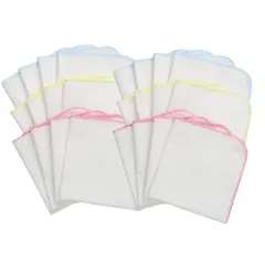 ハンカチ ガーゼ 白 ベビー 沐浴ガーゼ 無地 オーガニック ガーゼハンカチ 綿100% TSD 12枚セット30×30CM