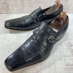 キャサリンハムネット ダブルモンク風ストラップ 革靴 25.5 黒