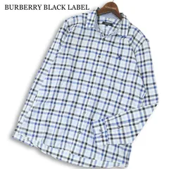 BURBERRY BLACK LABEL バーバリー ブラックレーベル 通年 ホース刺繍★ 長袖 チェック柄 シャツ Sz.3 メンズ