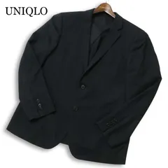 UNIQLO ユニクロ 春夏 PREMIUM WOOL Super 110's★  背抜き テーラード ジャケット Sz.48 メンズ 黒