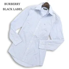 BURBERRY BLACK LABEL バーバリー ブラックレーベル 通年★ ホース刺繍 長袖 チェック シャツ Sz.39 メンズ