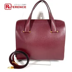 CARTIER カルティエ ビジネスバッグ ロゴ 2WAYバッグ トートバッグ レザー ワインレッド