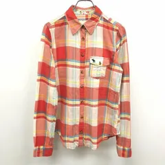 古着 Abercrombie＆Fitch 若干薄手 シャツ 皺加工 チェック 襟とカフスと前立ての裏に花柄 長袖 綿×ポリウレタン XS マルチカラー レディース