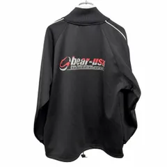 【中古】[印象AB] Bear USA ベアーユーエスエー ジャージジャケット メンズ M ブラック 黒×白 ポリ100% フルジップ 裾に調節紐 ハイネック 背中プリント ラグランスリーブ 長袖のサムネイル