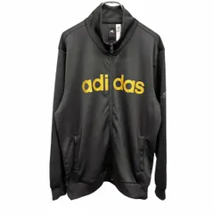 古着 アディダス adidas ジップアップ ブルゾン ジャケット 英字プリント ハイネック 長袖 ポリ100% L ブラック 黒×ラメゴールド レディース