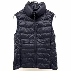 古着 UNIQLO ユニクロ S レディース ウルトラライトダウンベスト ジップジャケット ハイネック 無地 ナイロン100%(ダウン90%＋フェザー10%) 紺