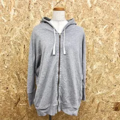 古着 トミーヒルフィガー 【日本製】 TOMMY HILFIGER スウェットジップパーカー 裏毛 ドロップショルダー 長袖 綿100% M 杢グレー レディース