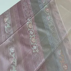 付け下げ 正絹 紋なし 地紋起こし 斜めの美しい花唐草 袷 着物 MK-6021