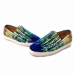 クリスチャンルブタン Christian louboutin スタッズ スパイク スリッポン スニーカー シューズ 41 マルチカラー