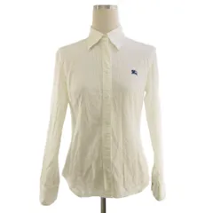 バーバリーズブルーレーベル Burberry's BLUE LABEL シャツ ブラウス 長袖 ホース刺繍 白 38 ■GY47