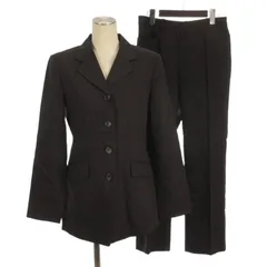 ミッシェルクラン MICHEL KLEIN セットアップ スーツ ストライプ ジャケット シングル パンツ スラックス ブラウン系 38 40 ■GY14