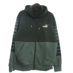 プーマ PUMA パーカー スウェット 長袖 裏毛 緑 グリーン L