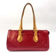 LOUIS VUITTON モノグラムヴェルニ ローズウッドアヴェニュー ポムダムール ポムダムール シリアル不明 PVC レッド ハンドバッグ ゴールド M93507