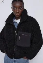 *新品* ザラ ZARA ボア Ecco Shearling ジャケット ブラック