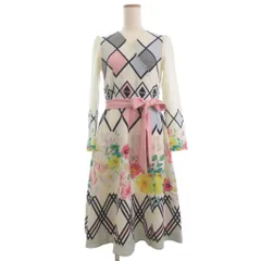 チェスティ Chesty ワンピース カシュクール フレア 花柄 ひざ丈 1 白 ホワイト ■OM