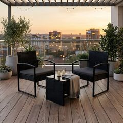 IKEA 屋外ソファセット 黒 クッション付き - メルカリ