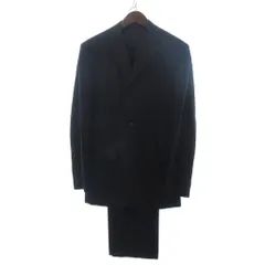 コムサイズム COMME CA ISM スーツ セットアップ テーラードジャケット シングル 3B スラックス チェック ウール 黒 ブラック M ■FF