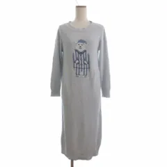 ジェラートピケ gelato pique ナイトウェア ルームウェア ワンピース 長袖 ロング丈 クマ 水色 ライトブルー F