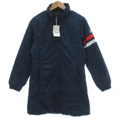 フィラ FILA GOLF タグ付 中綿コート ロング ゴルフウェア ロゴ刺繍 ライン L 青 ブルー /JS