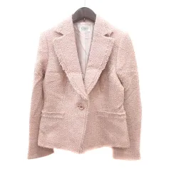 アリスバーリー Aylesbury テーラードジャケット シングル 総裏地 ラメ ウール 9 M ピンクベージュ /MN