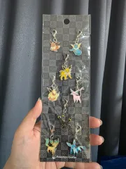 日本ポケモンセンター メタルチャームセット イーブイ シャワーズ サンダース ブースター エーフィ