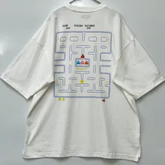 【新品未使用】PAC-MAN Tシャツ パックマン メイズ プリント ビッグTシャツ メンズ レトロゲーム バックプリント ビッグシルエット 半袖Tシャツ アーケードゲーム PACMAN 半袖 クルーネック ビッグT サイドスリット ユニセックス トップス