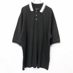 【中古】[印象B] GREG NORMAN グレッグノーマン ポロシャツ / カットソー メンズ XL ブラック 黒 綿100% ロングテール リブストライプ 微起毛生地 ビッグサイズ 半袖のサムネイル