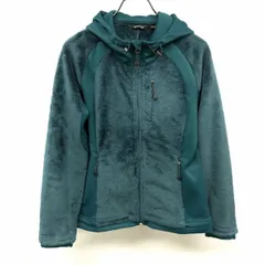 【中古】[印象A] Eddie Bauer エディーバウアー パーカー / ジャケット レディース XS ターコイズブルー ポリ100% ラグランスリーブ ジップポケット ハイネックフード ロゴ刺繍 ジップアップ 一部ファー生地 裏起毛のサムネイル