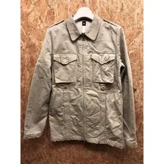 古着 【日本製】wjk ダブルジェイケイ M メンズ(レディース？) ジャケット 無地 ミリタリーテイスト ダブルジップ USED加工 綿100% グレージュ系