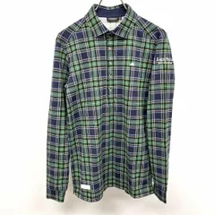 【中古】[印象A] KAPPA カッパ ポロシャツ レディース M グリーン×パープル×イエロー×ブラック×ホワイト 緑系 ポリ100% チェックシャツ風 ロゴ 長袖のサムネイル