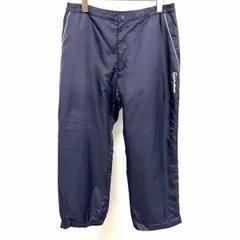【中古】[印象B] TAYLOR MADE テーラーメイド パンツ メンズ L ネイビー 紺×白 ポリ100% ジップフライ ゴルフ 中綿 裾に調節ゴム テーパード 刺繍のサムネイル