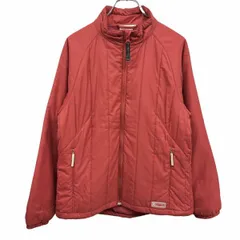 【中古】[印象AB] Whole Earth Collection ホールアースコレクション ジャケット レディース M レッド 赤 ポリ100% チンガード ジップポケット 内ポケット×１ 中綿 ジップアップ ラグラン 長袖 ハイネック ラバーのロゴパッチのサムネイル