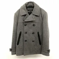 【中古】[印象A] JACKROSE ジャックローズ ピーコート メンズ 4 メランジ グレー 毛×ナイロン×ポリウレタン 内ポケット×２ ポケットの口がヤギ革 裏地付き 無地 長袖のサムネイル