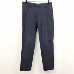 【中古】[印象B] EDIFICE エディフィス パンツ メンズ 42 ネイビー 紺 綿×ポリウレタン 若干薄手 トラウザーズ テーパード ジップフライ 無地 ロングのサムネイル