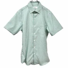 古着 UNITED ARROWS Green Label Relaxing シャツ ストライプ ボタンダウン 半袖 フレンチフロント 綿100% XL LL グリーン 緑×白 メンズ