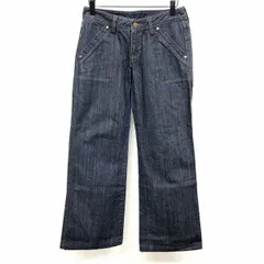 【中古】[印象A] COMME CA ISM コムサイズム ベイカーパンツ / ジーンズ / ジーパン レディース S ブルー 青 綿100% ジップフライ デニム ブーツカット フレア 無地 ロングのサムネイル