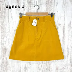 新品未使用 美品  To b. by agnes b. トゥービーバイアニエスベー ロゴボタン コーデュロイ 台形スカート イエロー レディースのサムネイル