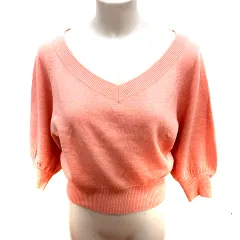 スナイデル SNIDEL ニット カットソー Vネック 長袖 F ピンク /RT