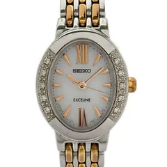 SEIKO(セイコー) 腕時計美品  EXCELINE(エクセリーヌ) V117-0AV0 レディース 10Pダイヤベゼル 白