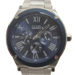 ゲス GUESS 腕時計 クオーツ アナログ クロノグラフ W0246G2 文字盤 紺 シルバーカラー ウォッチ