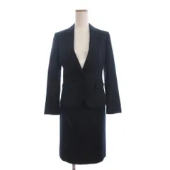 ザ・スーツカンパニー THE SUIT COMPANY she セットアップ スーツ テーラードジャケット シングル スカート ひざ丈 ピンストライプ 紺 ネイビー 38